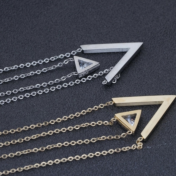 Double V Shape Necklace - Picture 4 of 8